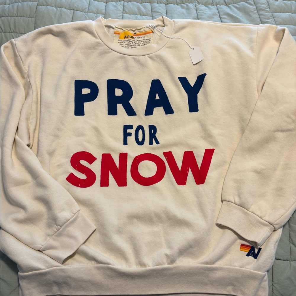 Aviator Nation Pray For Snow Cream Crewneck